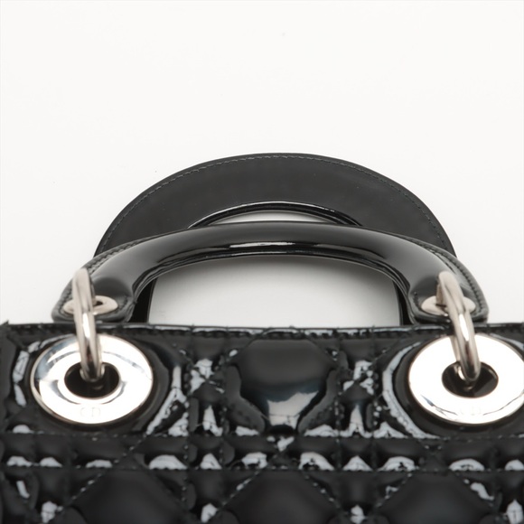 Christian Dior Lady Dior Black Mini Patent Leather - Picture 7 of 11